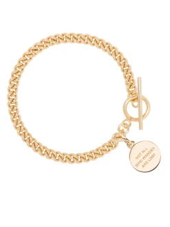 Baby Gold Curb Link Bracelet With Compass