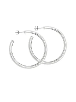 Classic 4cm Silver Hoop Earrings