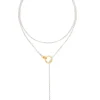 Fine Silver and Gold Lariat Necklace