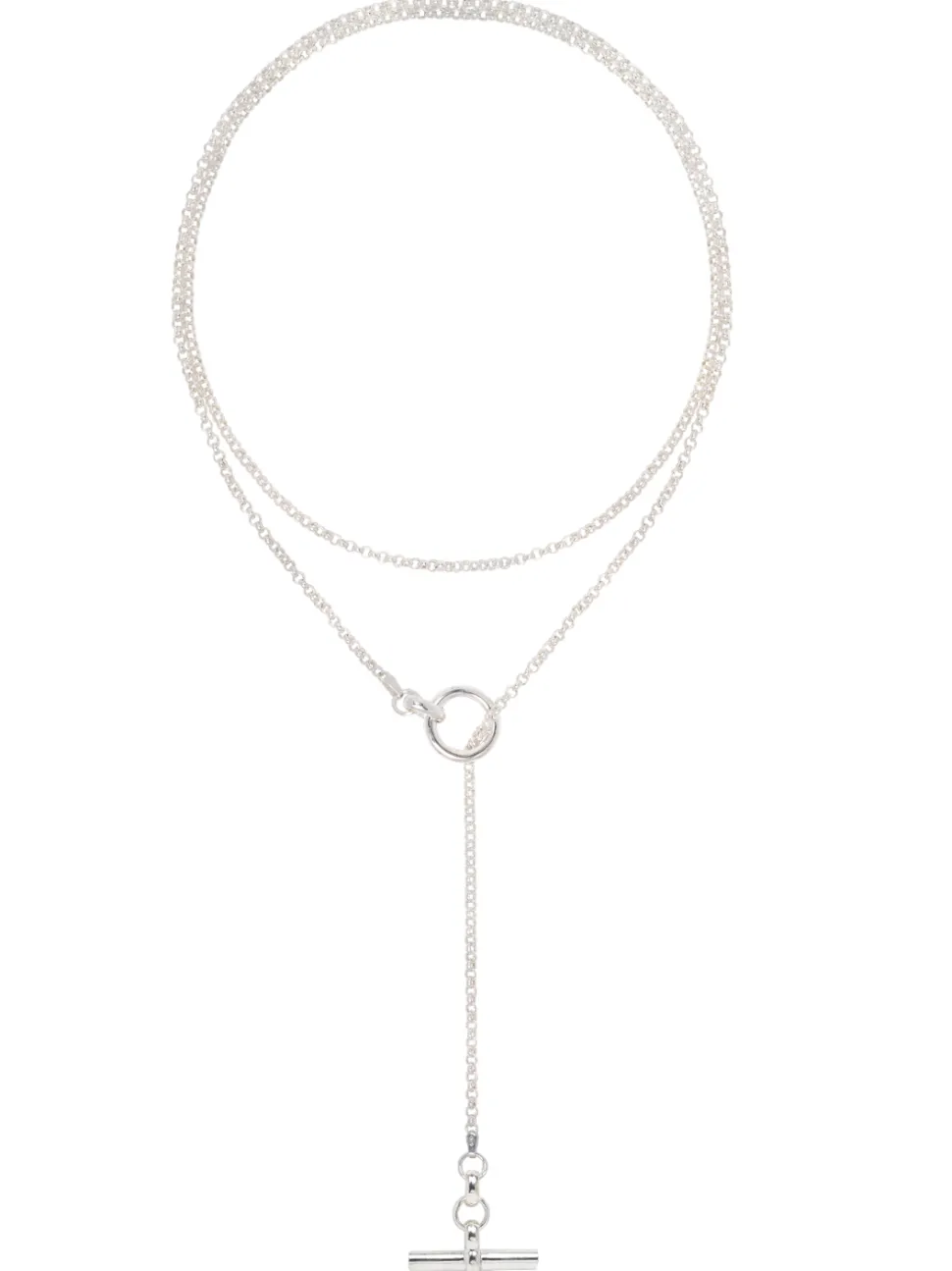 Fine Silver Lariat Necklace