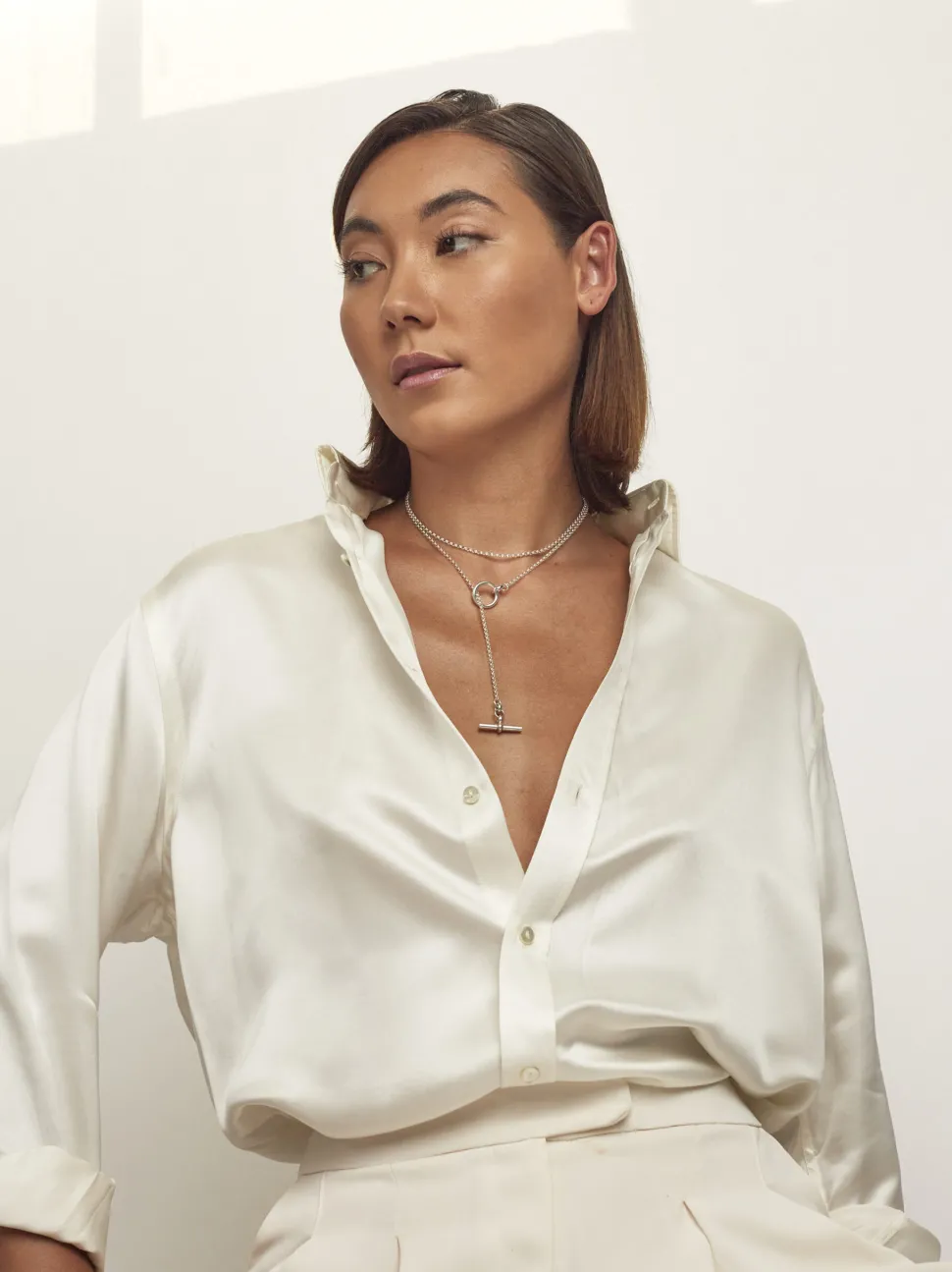 Fine Silver Lariat Necklace