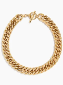 Giant Gold Curb Chain Necklace