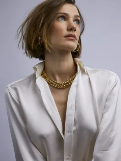 Giant Gold Curb Chain Necklace