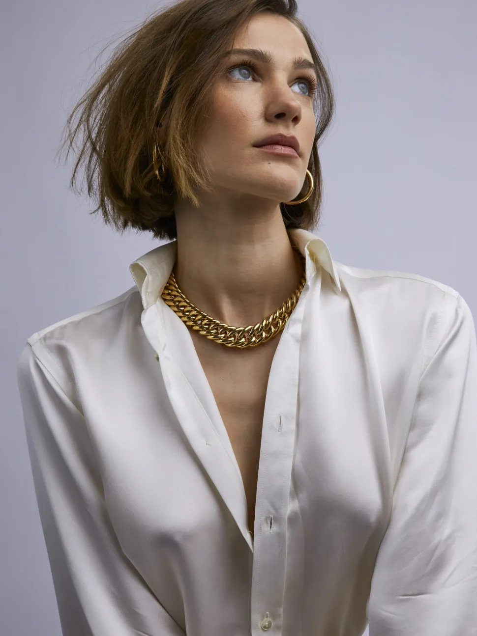 Giant Gold Curb Chain Necklace
