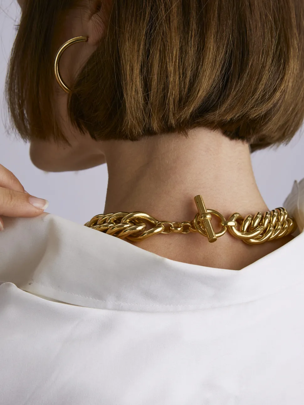 Giant Gold Curb Chain Necklace