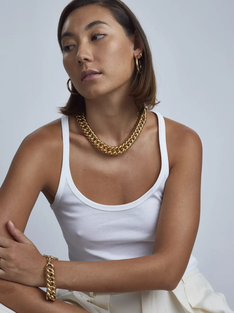 Giant Gold Curb Chain Necklace