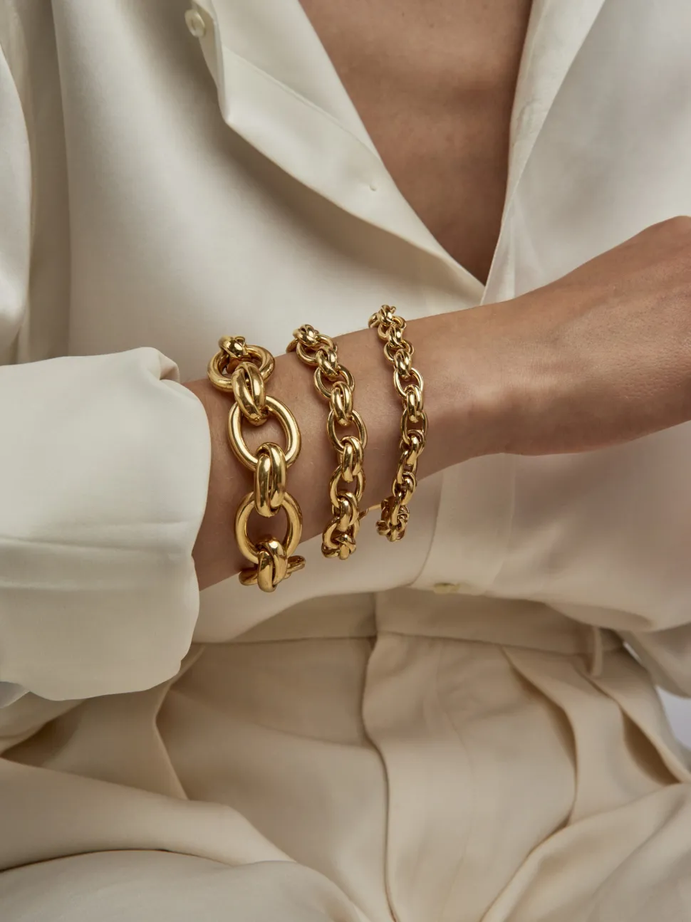 Giant Gold Double Linked Bracelet