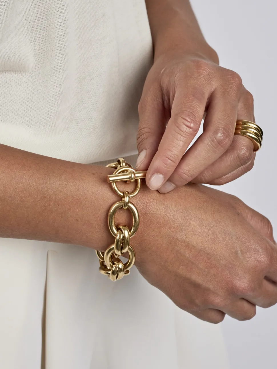 Giant Gold Double Linked Bracelet