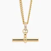 Giant Gold Jewelled T-Bar on Curb Chain
