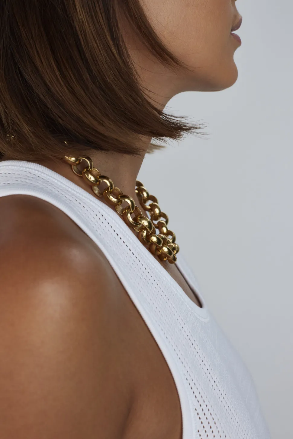 Giant Gold Rolo Link Necklace