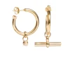 Giant Gold T-bar Earrings