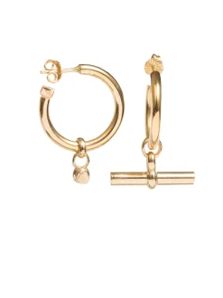 Giant Gold T-bar Earrings