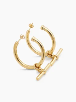Giant Gold T-bar Earrings
