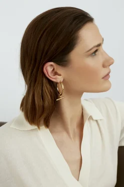Giant Gold T-bar Earrings