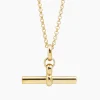 Giant Gold T-Bar on 80cm Chunky Belcher Chain Necklace