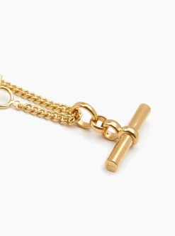 Giant Gold T-Bar on Curb Chain