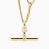 Giant Gold T-Bar On T-Bar Clasp Curb Chain