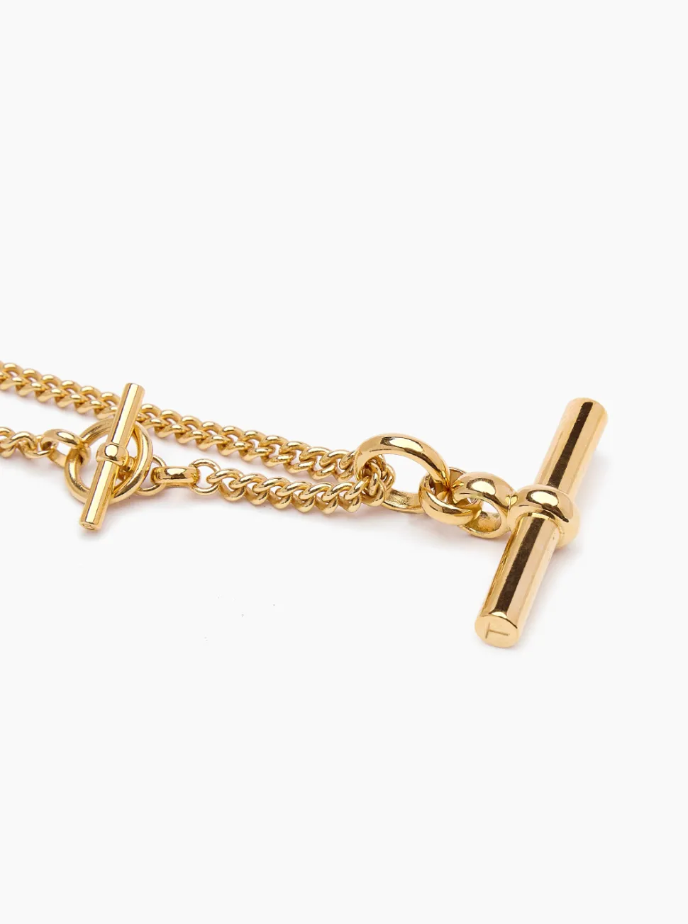 Giant Gold T-Bar On T-Bar Clasp Curb Chain