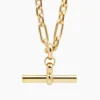 Giant Gold T-Bar Watch Chain Necklace