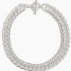 Giant Silver Plated Curb Chain Necklace