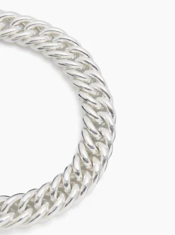Giant Silver Plated Curb Chain Necklace