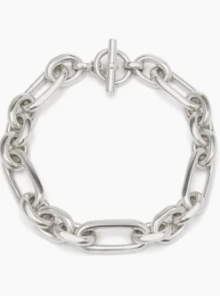 Giant Silver Plated Watch Chain Necklace