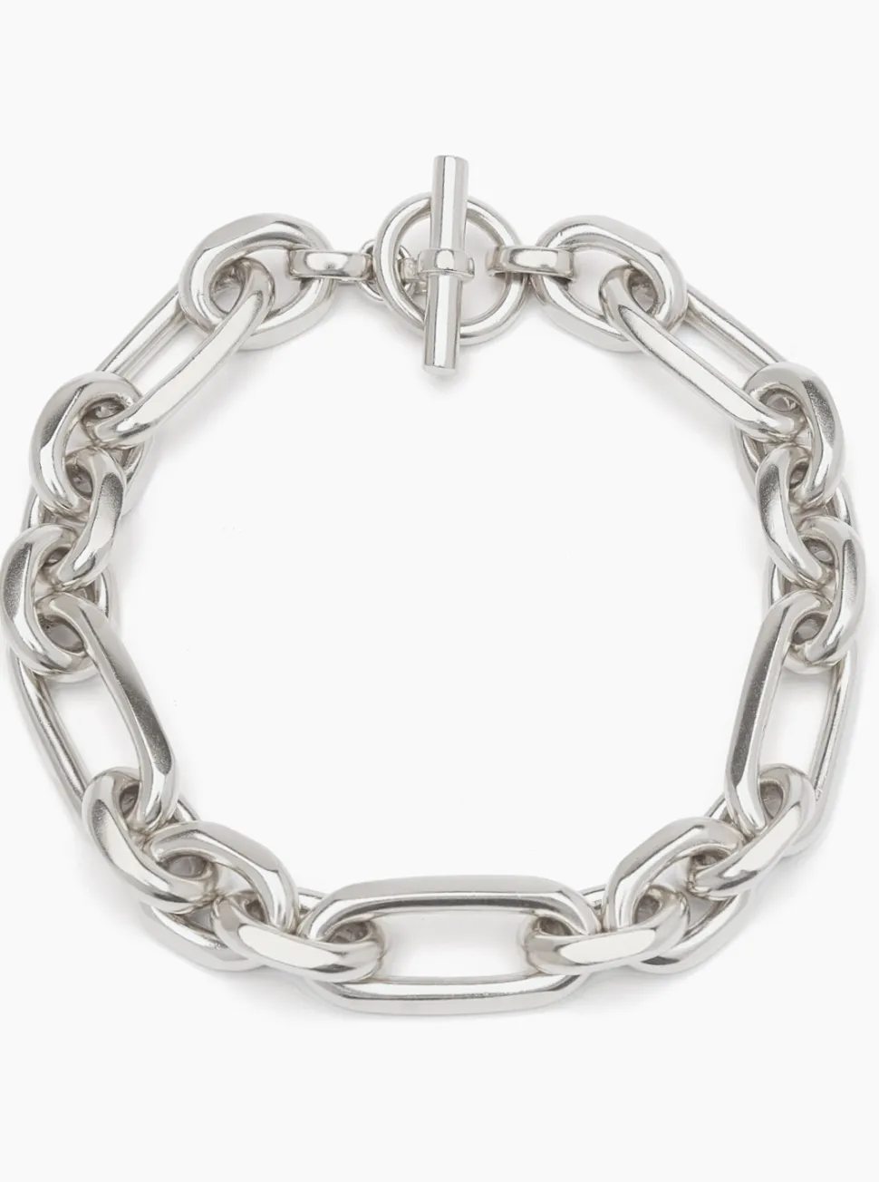Giant Silver Plated Watch Chain Necklace
