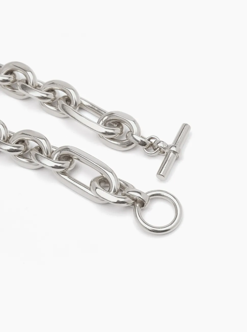 Giant Silver Plated Watch Chain Necklace