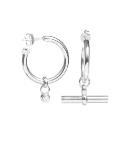 Giant Silver T-Bar Earrings