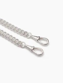 Giant Silver T-bar on Large Silver Curb Clipt Necklace