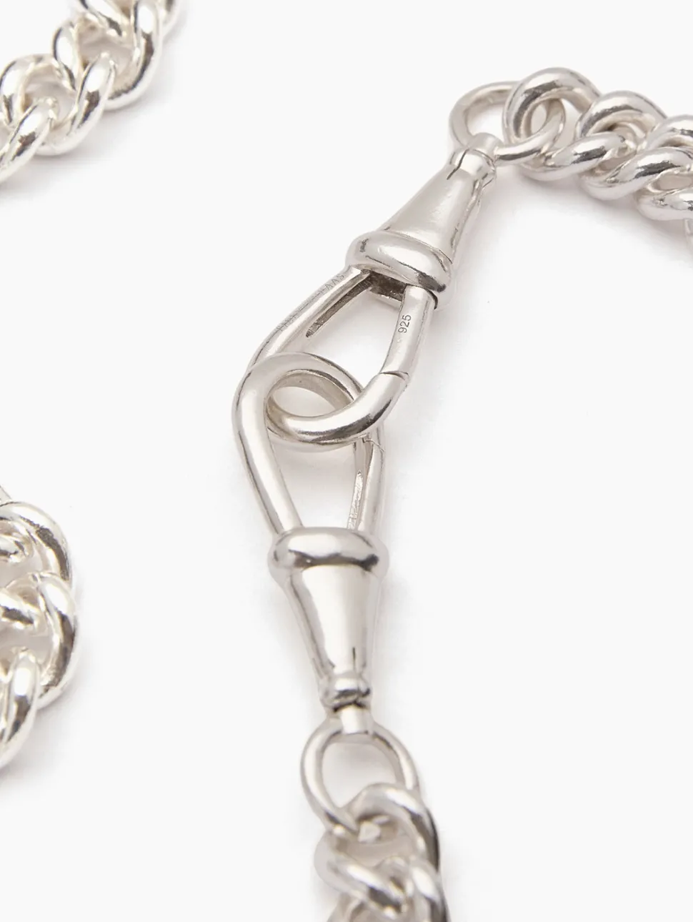 Giant Silver T-bar on Large Silver Curb Clipt Necklace