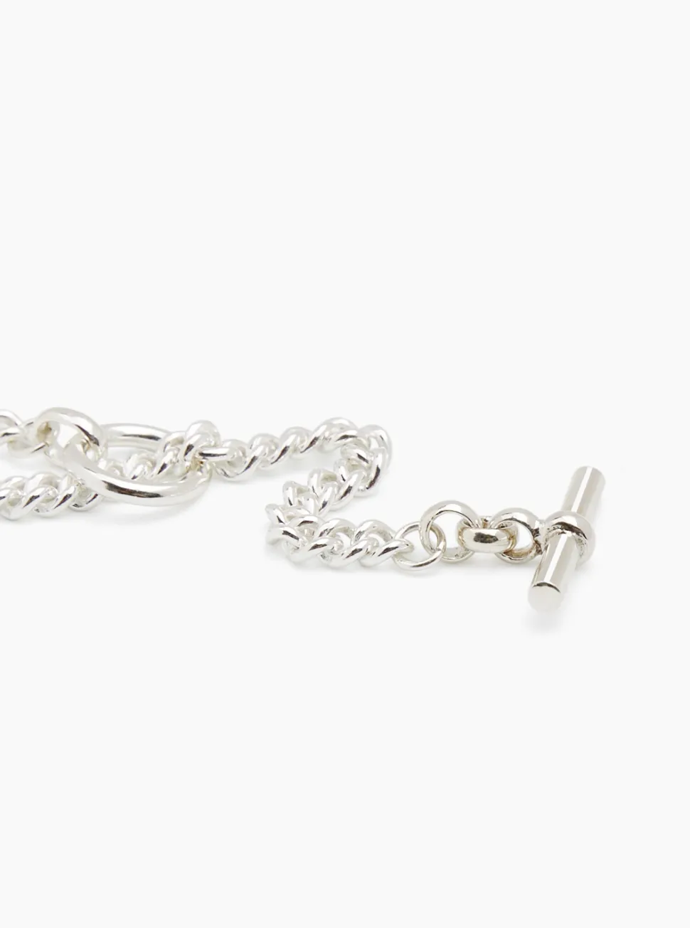 Giant Silver T-Bar On T-Bar Clasp Curb Chain