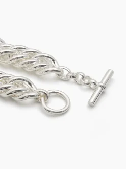 Giant Silver-Plate Curb Link Bracelet