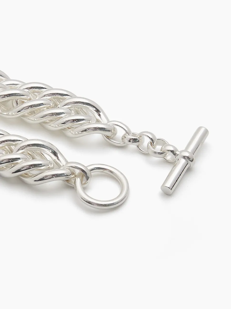 Giant Silver-Plate Curb Link Bracelet