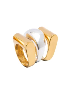 Gold and Silver Ridge Triple Ring Set
