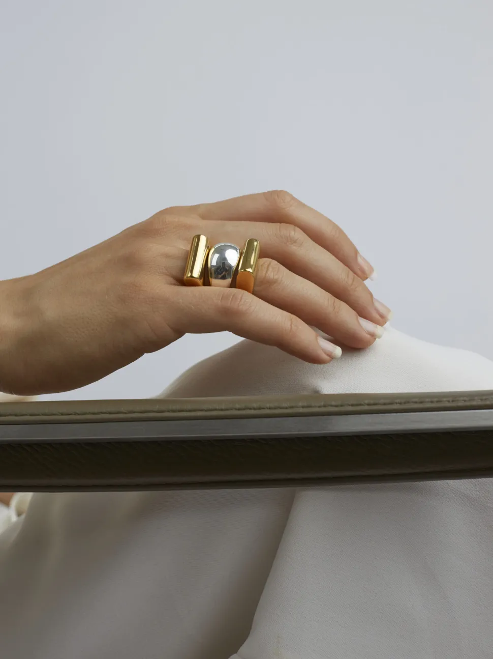 Gold and Silver Ridge Triple Ring Set