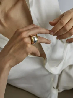Gold and Silver Triple Ring Set