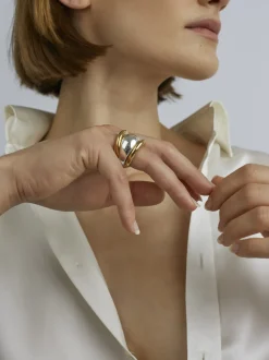 Gold and Silver Triple Ring Set