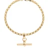 Gold Belcher Bracelet With Gold T-Bar