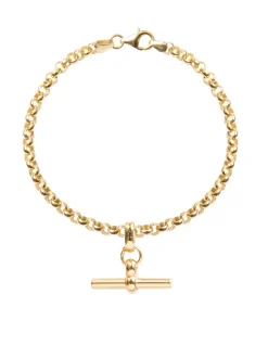 Gold Belcher Bracelet With Gold T-Bar