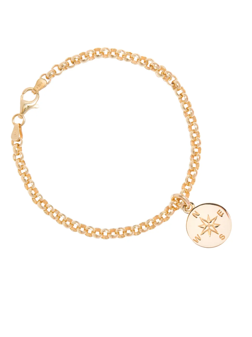Gold Belcher Bracelet With Compass