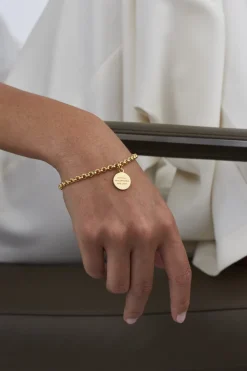 Gold Belcher Bracelet With Compass
