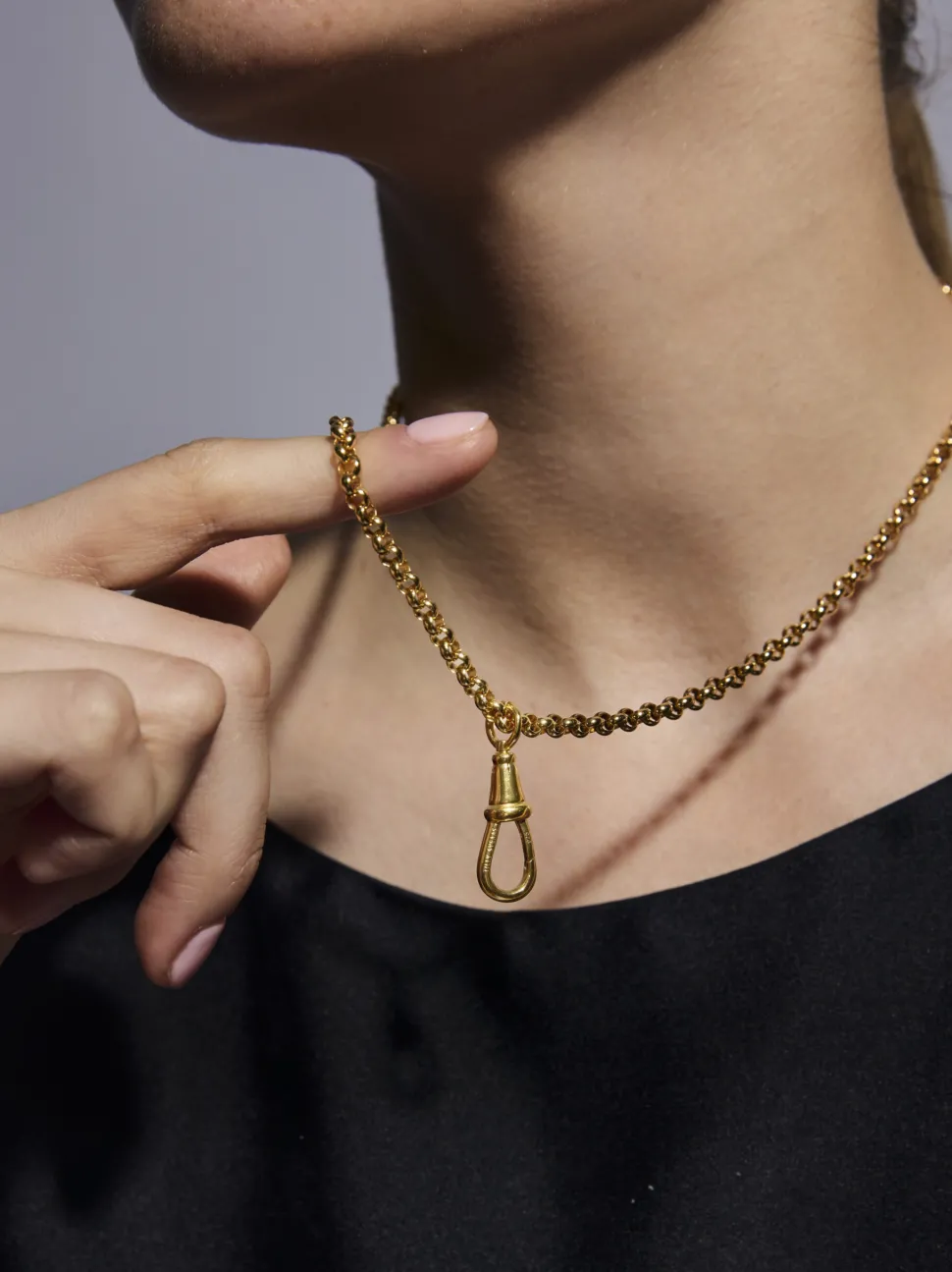 Gold Belcher Clipt Necklace