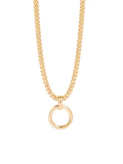Gold Eternity Ring On Gold Curb Link Necklace