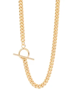 Gold Eternity Ring On Gold Curb Link Necklace