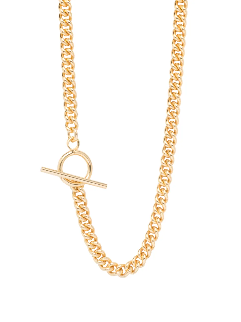 Gold Eternity Ring On Gold Curb Link Necklace