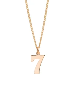 Gold Lucky No 7 On Fine Curb Chain