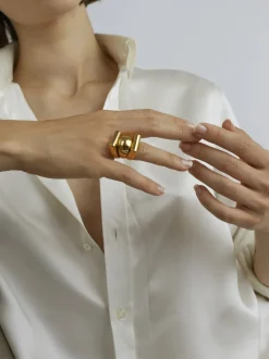 Gold Ridge Triple Ring Set