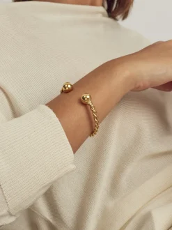 Gold Roped Torque Bracelet
