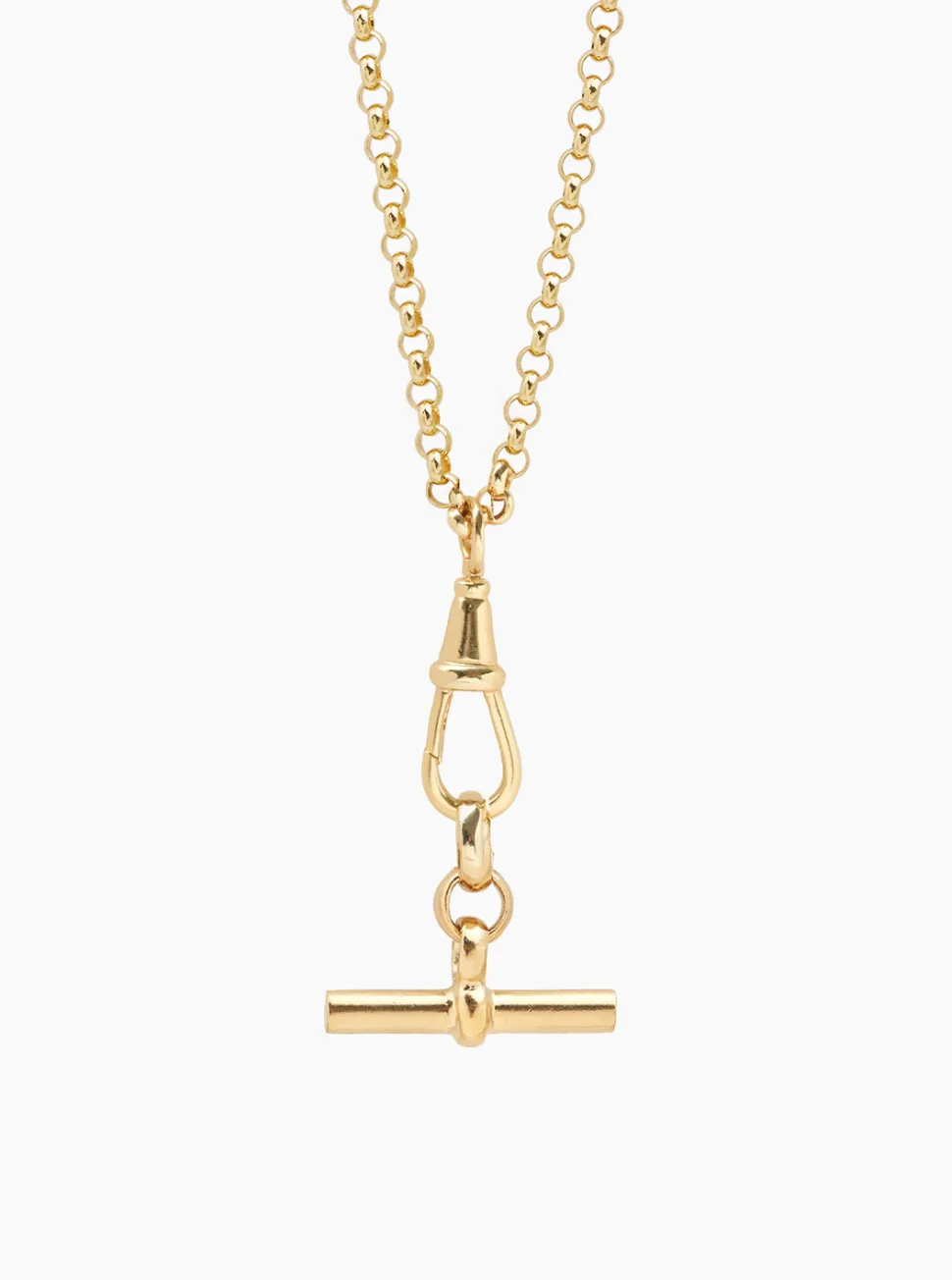 Gold T-bar on Chunky Belcher Clipt Necklace